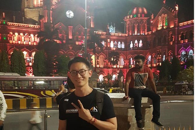 Guided Night Walking Tour in Mumbai - Explore the best nightlife with a local - Liberty Cinema’s colored lighting scheme at night